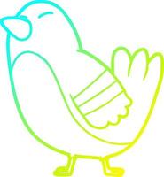 cold gradient line drawing cartoon bird vector