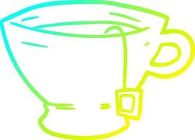 cold gradient line drawing cup of tea vector