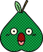 comic book style cartoon pear vector