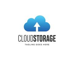 Cloud Storage Logo. Cloud Logo Design Template. vector