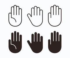 Hand Icon. Hand Stop Symbol. Stop Sign Outline Hand. Stop Hand Icon Vector