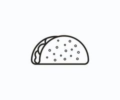 Taco icon vector design template. Taco black Icon isolated on a white background.