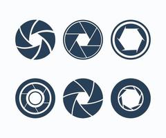 Shutters Camera Apertures Logo Icons Vector. Camera Lens Diaphragm. Optic Lenses, Focus Camera Shutter Apertures Pictogram. vector