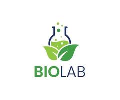 diseño de logotipo de laboratorio de ciencias, diseño de logotipo de laboratorio verde, logotipo de laboratorio de hierbas. vector