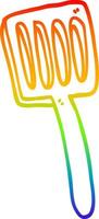 rainbow gradient line drawing cartoon food spatula vector