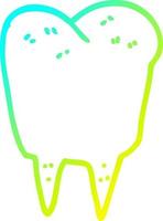 cold gradient line drawing cartoon tooth vector