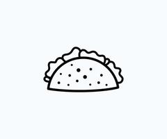 Mexican Taco Icon Vector Illustration on White Background.