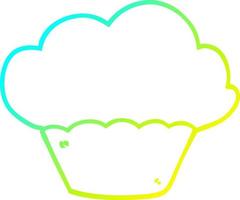 cold gradient line drawing cartoon muffin vector