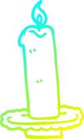 cold gradient line drawing cartoon burning candle vector