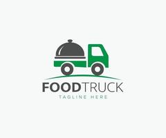 vector de diseño de logotipo de camión de alimentos. plantilla de vector de diseño de logotipo de entrega de alimentos.