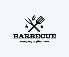 Modern Barbecue Logo Design. BBQ, Bar, and Grill Logo Design Template. vector