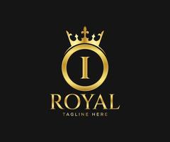 Luxurious Royal Logo Design. Letter I Logo Design Template. vector