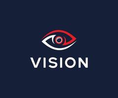 diseño del logotipo de visión ocular. vector de diseño de logotipo de visión, logotipo de cámara, óptico, plantilla de logotipo vectorial.