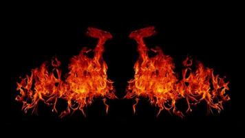 Flame Flame Texture For Strange Shape Fire Background Flame meat that is burned from the stove or from cooking. danger feeling abstract black background Suitable for banners or advertisements. photo