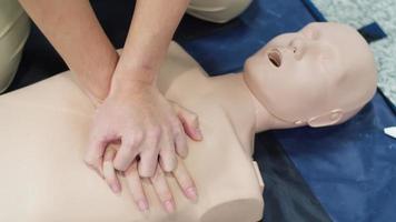 First Aid CPR Training Cardiopulmonary resuscitation, how to perform CPR. 4K video