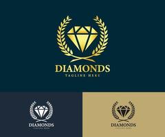diseño del logotipo de la empresa de diamantes y joyas. plantilla de diseño de logotipo de lujo de diamantes.