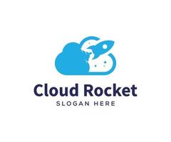 Cloud Rocket Logo Template vector