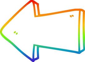 rainbow gradient line drawing cartoon pointing arrow vector