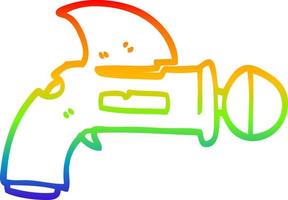 rainbow gradient line drawing cartoon ray gun vector
