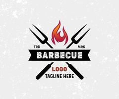 diseño moderno del logo de la barbacoa. vector de plantilla de comida o parrilla.