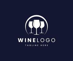 logotipo de vino elegante plantilla de logotipo de vino vector