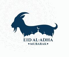 plantilla vectorial eid al adha mubarak. eid al-adha desea plantilla vectorial de texto. vector