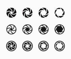 Camera Shutter Aperture Icons Set. Camera shutter photographer logo icons vector set.