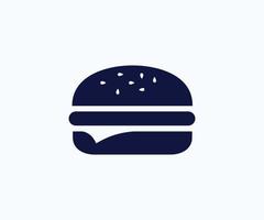 hamburguesa vector icono stock vector. el icono de la hamburguesa negra de comida rápida está aislado en el fondo blanco.