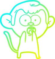 cold gradient line drawing cartoon shocked monkey vector