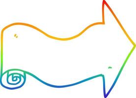 rainbow gradient line drawing cartoon pointing arrow vector