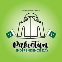 14 de agosto celebración del día de la independencia de pakistán vector