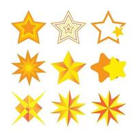 conjunto de iconos de estrellas. destellos, estallido brillante vector