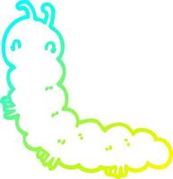 cold gradient line drawing cartoon caterpillar vector