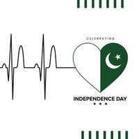 14 de agosto celebración del día de la independencia de pakistán vector