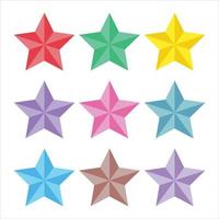 conjunto de estrellas de colores ilustración vectorial vector