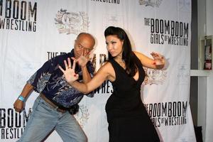 LOS ANGELES, JUL 23 - Grand Master Eric Lee, Crystal Santos at the The Boom Boom Girls of Wrestling Premiere at the Downtown Independent Theater on July 23, 2015 in Los Angeles, CA photo