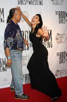 LOS ANGELES, JUL 23 - Grand Master Eric Lee, Crystal Santos at the The Boom Boom Girls of Wrestling Premiere at the Downtown Independent Theater on July 23, 2015 in Los Angeles, CA photo