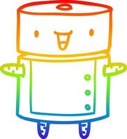 rainbow gradient line drawing cute robot vector