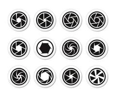 Aperture Camera Shutter Focus Icons Set. Camera Shutter Aperture Icons Set. vector