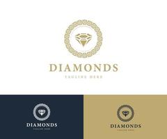 plantilla de diseño de logotipo de diamante. elegante logotipo de diamantes. diseño de logotipo de joyería.