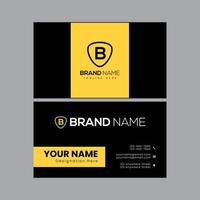 Black or Yellow Business Card Template Design vector