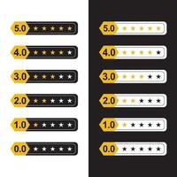 Set of Stars Rating Symbols Black and White vector