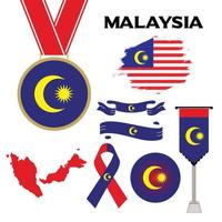 Elements Collection With The Flag of Malaysia Design Template vector
