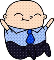 cartoon of kawaii bald man vector