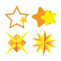 Set of Star Icons. Sparkles, Shining Burst vector