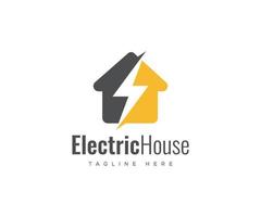 logotipo de la casa eléctrica, diseño del logotipo de la casa eléctrica. vector