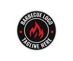 Barbecue Logo Design. BBQ Logotype and Fire Concept. vector