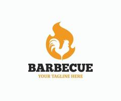 Chicken Barbeque Logo Template. BBQ Chicken Logo. vector