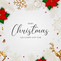 Merru Christmas and Happy New Year Greeting Card vector