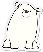 distressed sticker of a cartoon polar bear vector